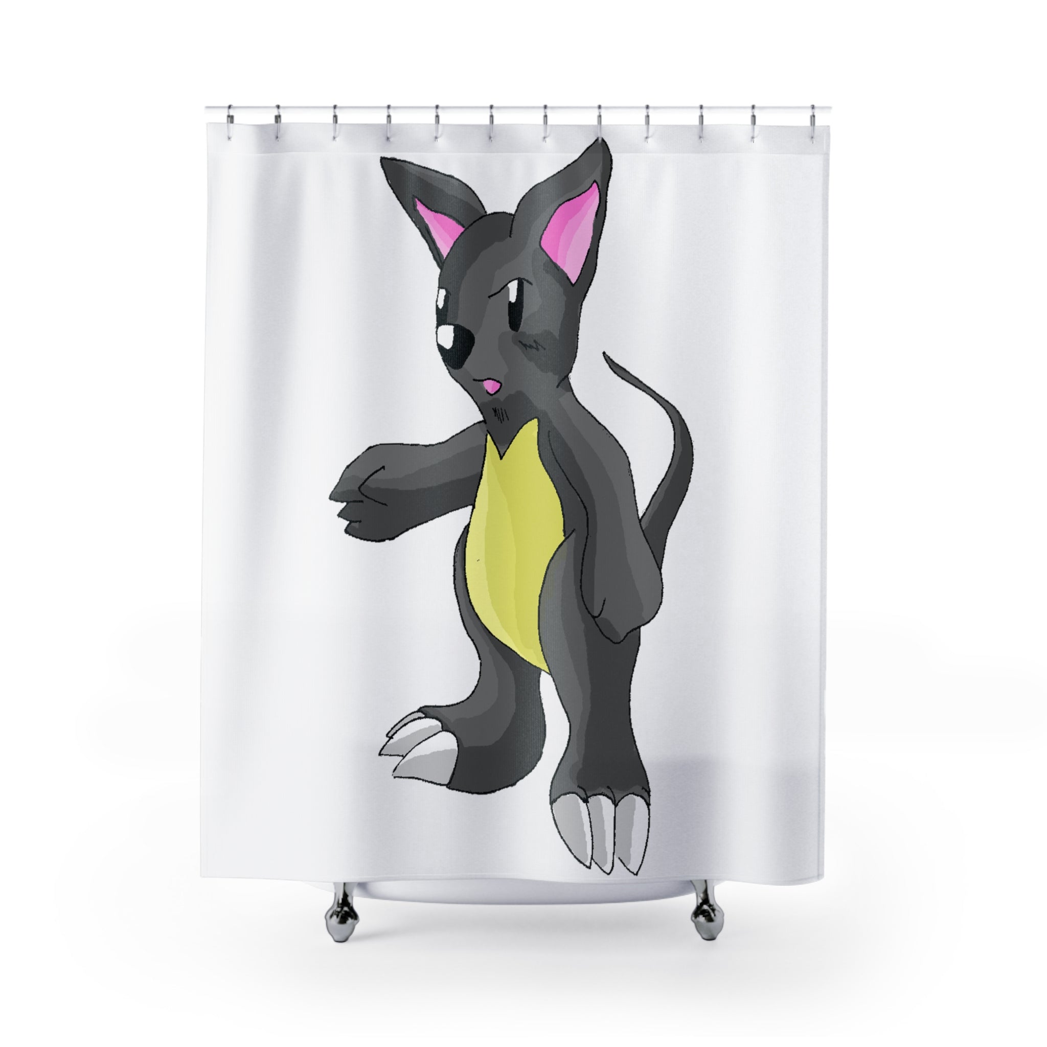 Psycore Shower Curtain featuring vibrant custom designs on durable polyester fabric, perfect for adding style to any bathroom.