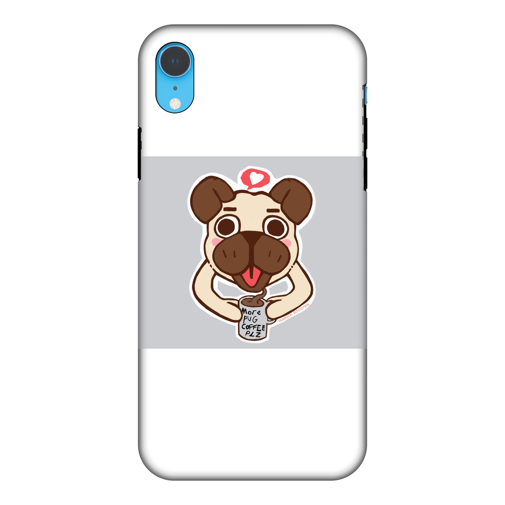 Pug Fully Printed Tough Phone Case showcasing vibrant pug design with dual-layer protection.