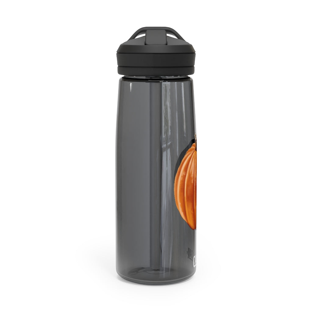 Pumpkin CamelBak Eddy® Water Bottle in vibrant orange color, showcasing its ergonomic design and spill-proof biting valve.