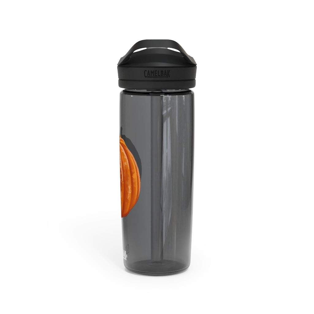 Pumpkin CamelBak Eddy® Water Bottle in vibrant orange color, showcasing its ergonomic design and spill-proof biting valve.