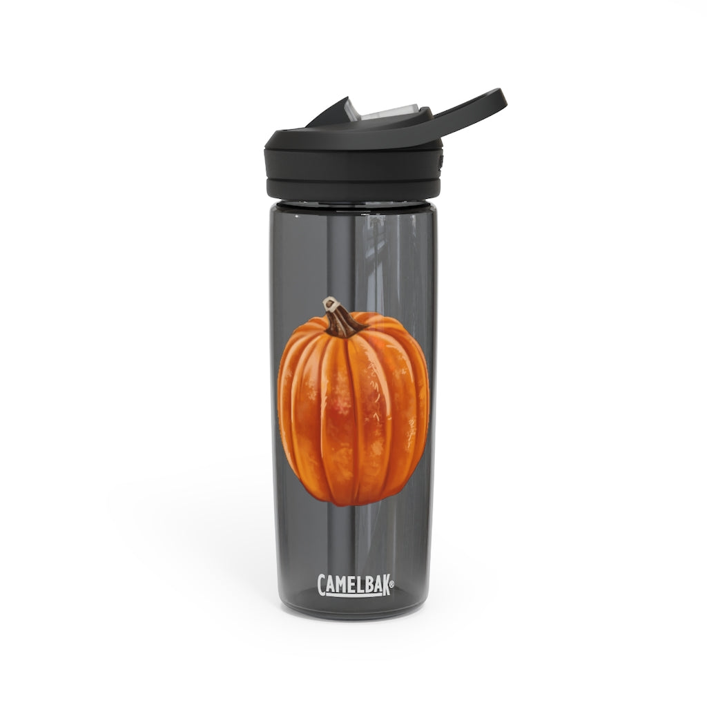 Pumpkin CamelBak Eddy® Water Bottle in vibrant orange color, showcasing its ergonomic design and spill-proof biting valve.