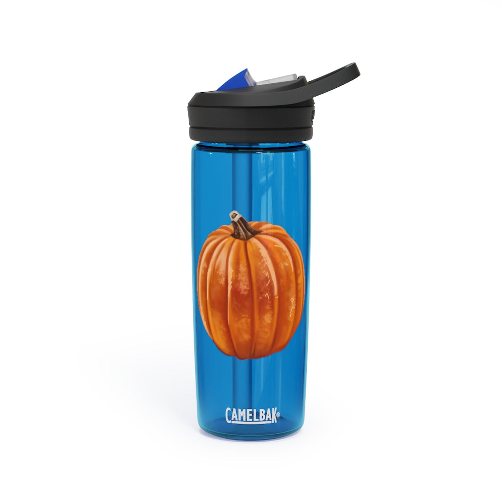 Pumpkin CamelBak Eddy® Water Bottle in vibrant orange color, showcasing its ergonomic design and spill-proof biting valve.