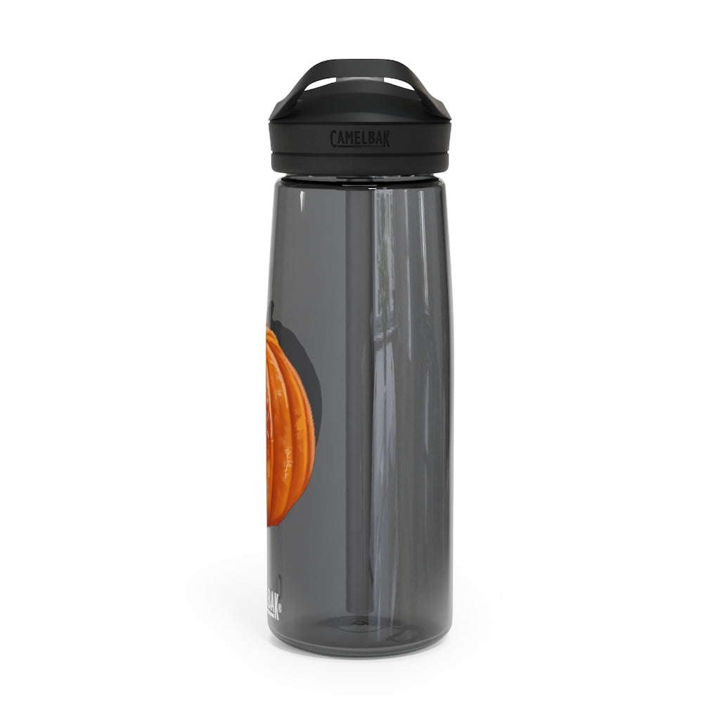 Pumpkin CamelBak Eddy® Water Bottle in vibrant orange color, showcasing its ergonomic design and spill-proof biting valve.