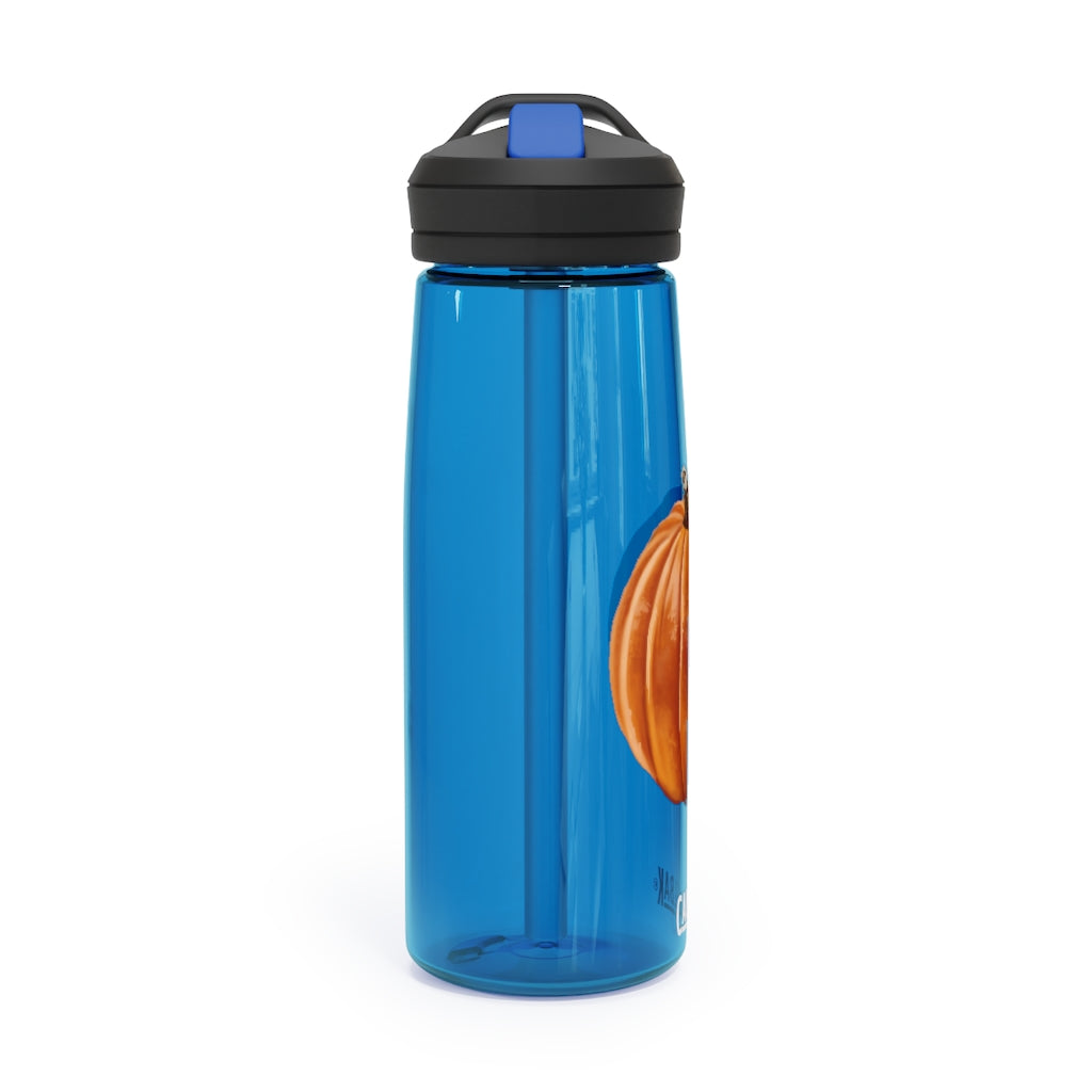 Pumpkin CamelBak Eddy® Water Bottle in vibrant orange color, showcasing its ergonomic design and spill-proof biting valve.