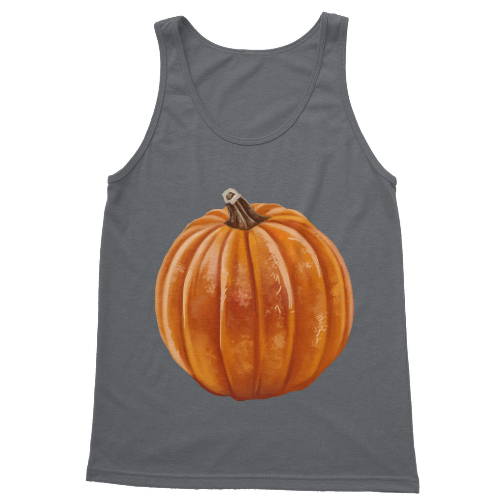 Pumpkin Classic Adult Vest Top in vibrant orange color, showcasing its unisex design and high-quality fabric.