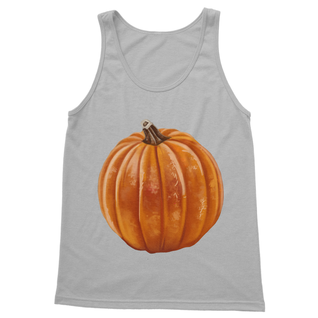 Pumpkin Classic Adult Vest Top in vibrant orange color, showcasing its unisex design and high-quality fabric.