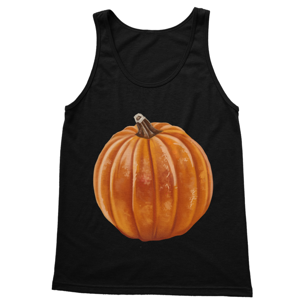 Pumpkin Classic Adult Vest Top in vibrant orange color, showcasing its unisex design and high-quality fabric.