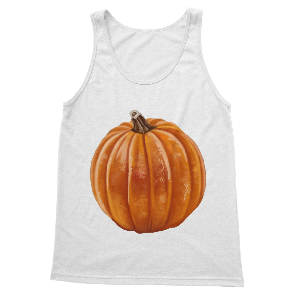 Pumpkin Classic Adult Vest Top in vibrant orange color, showcasing its unisex design and high-quality fabric.