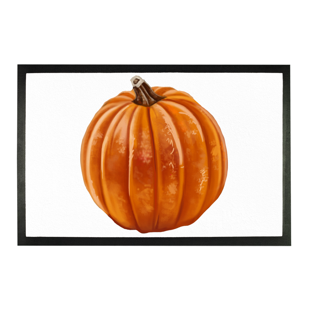 Pumpkin Sublimation Doormat featuring a vibrant pumpkin design on a durable rubber base, perfect for autumn decor.