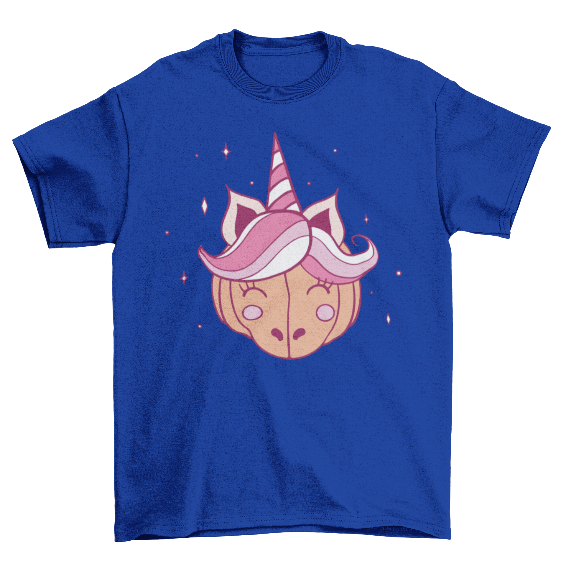 A cute pumpkin unicorn t-shirt featuring a colorful illustration of a unicorn with a pumpkin body, perfect for Halloween.