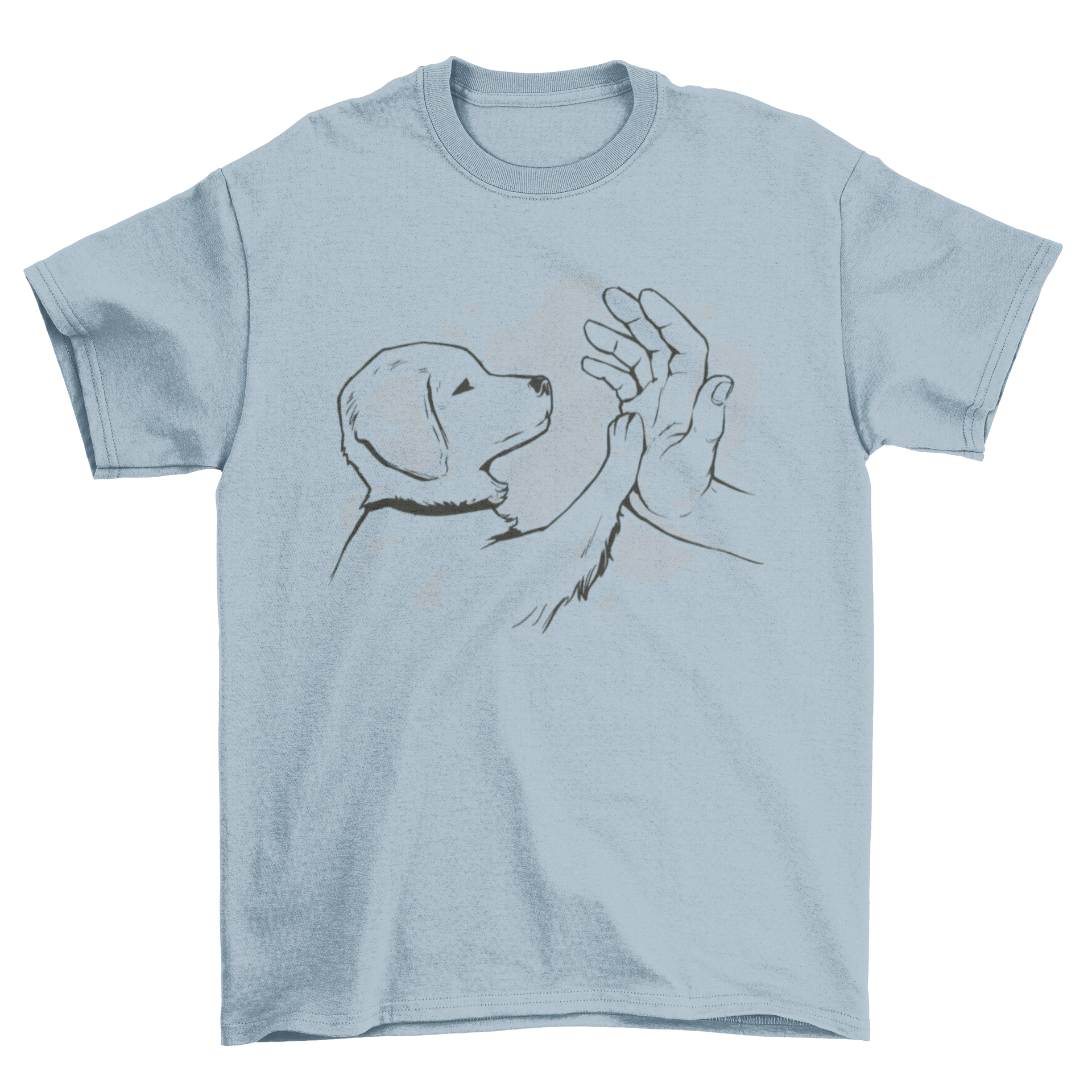 A soft t-shirt featuring a cute puppy paw design, symbolizing the bond between dogs and humans.