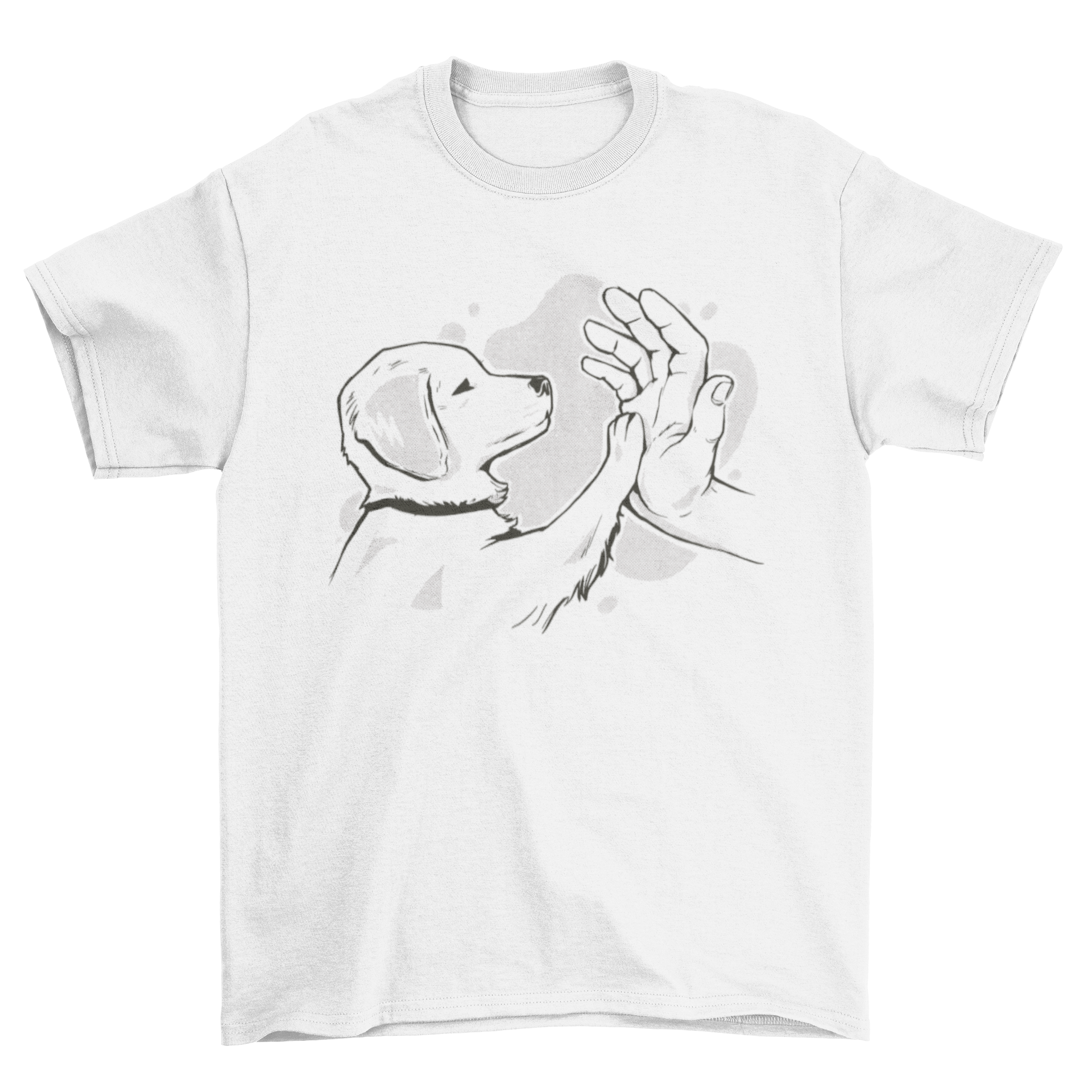 A soft t-shirt featuring a cute puppy paw design, symbolizing the bond between dogs and humans.