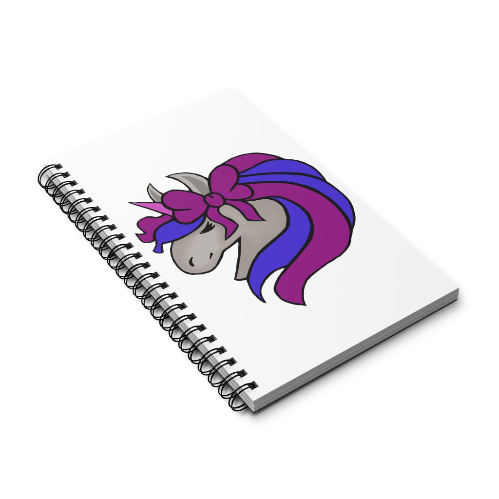 Purple Blue Unicorn Head Spiral Journal featuring a whimsical unicorn design on the cover, with spiral binding and 80 single pages.