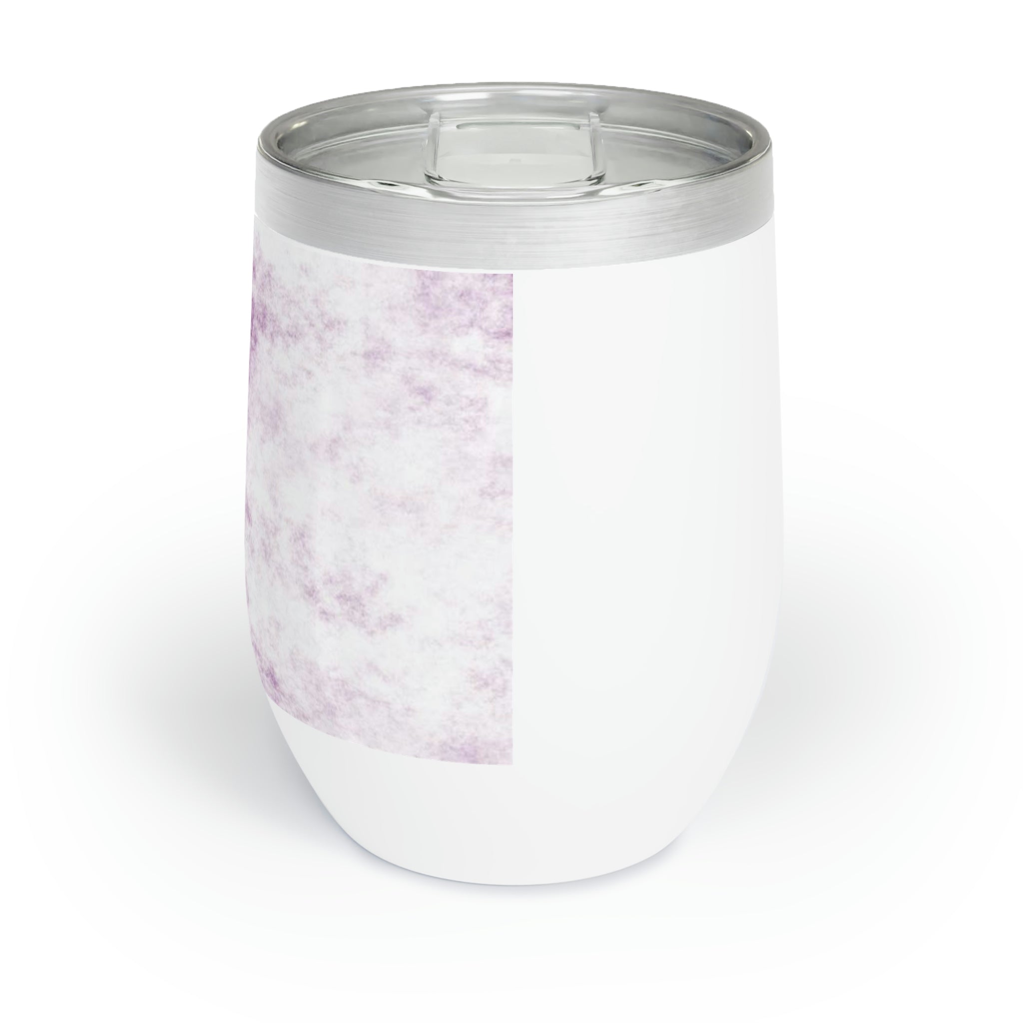 Purple Cloud Chill Wine Tumbler with double-insulated walls and a stylish stemless design, perfect for wine lovers.