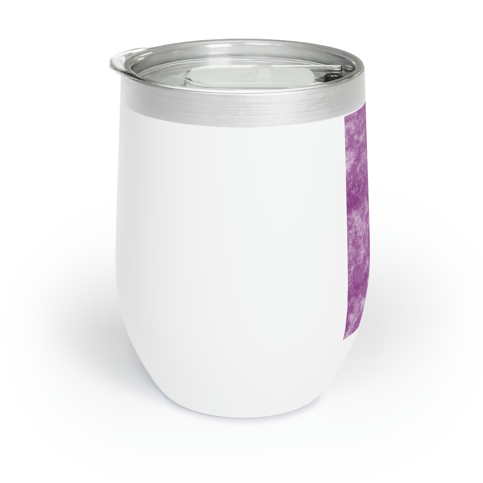 Purple Cloud Chill Wine Tumbler with double-insulated walls and a stylish stemless design, perfect for wine lovers.