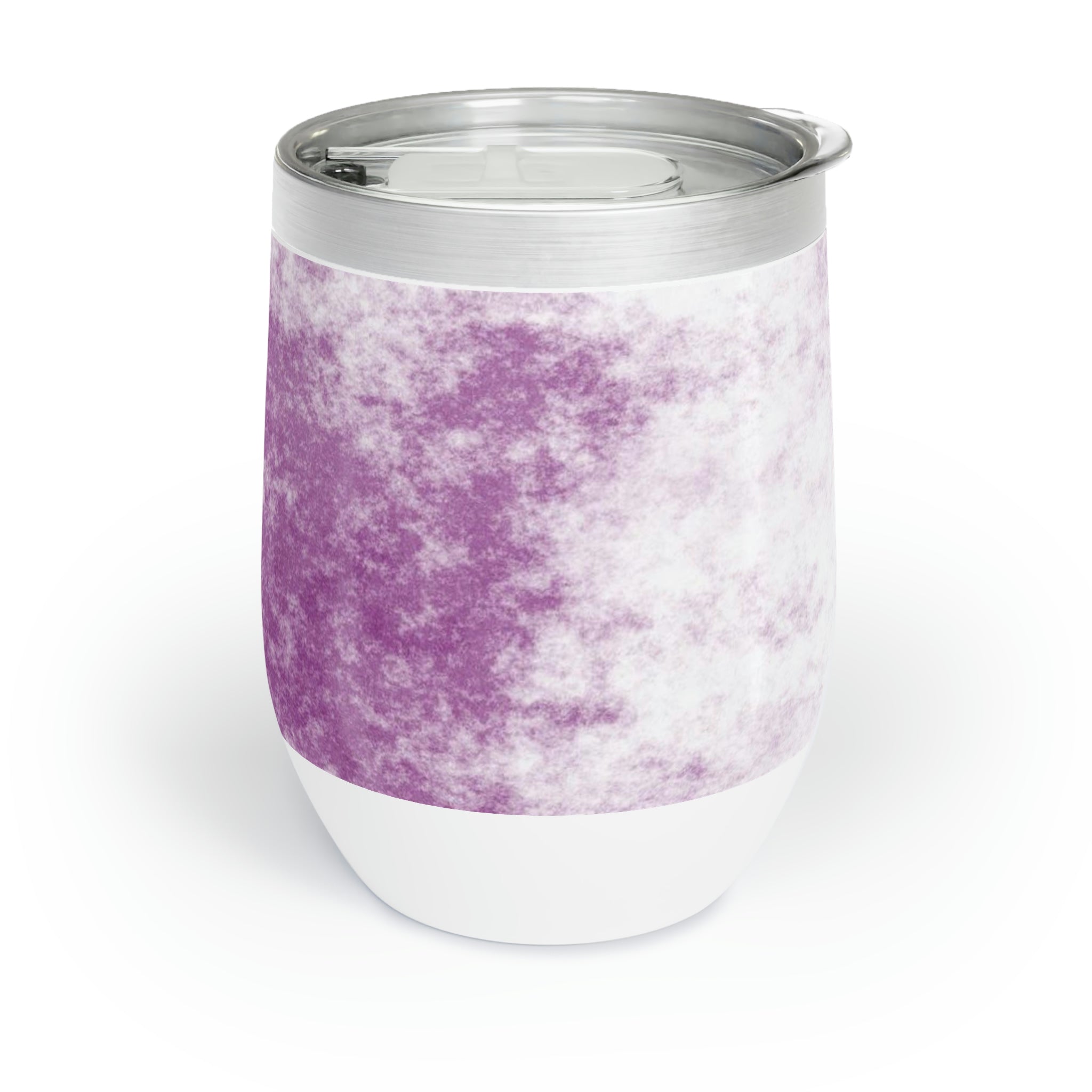 Purple Cloud Chill Wine Tumbler with double-insulated walls and a stylish stemless design, perfect for wine lovers.