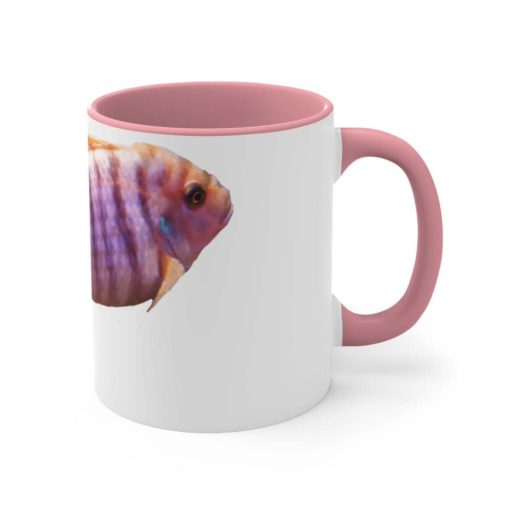 Purple Fish Accent Coffee Mug with a two-tone design featuring a vibrant purple interior and handle, perfect for coffee or tea.