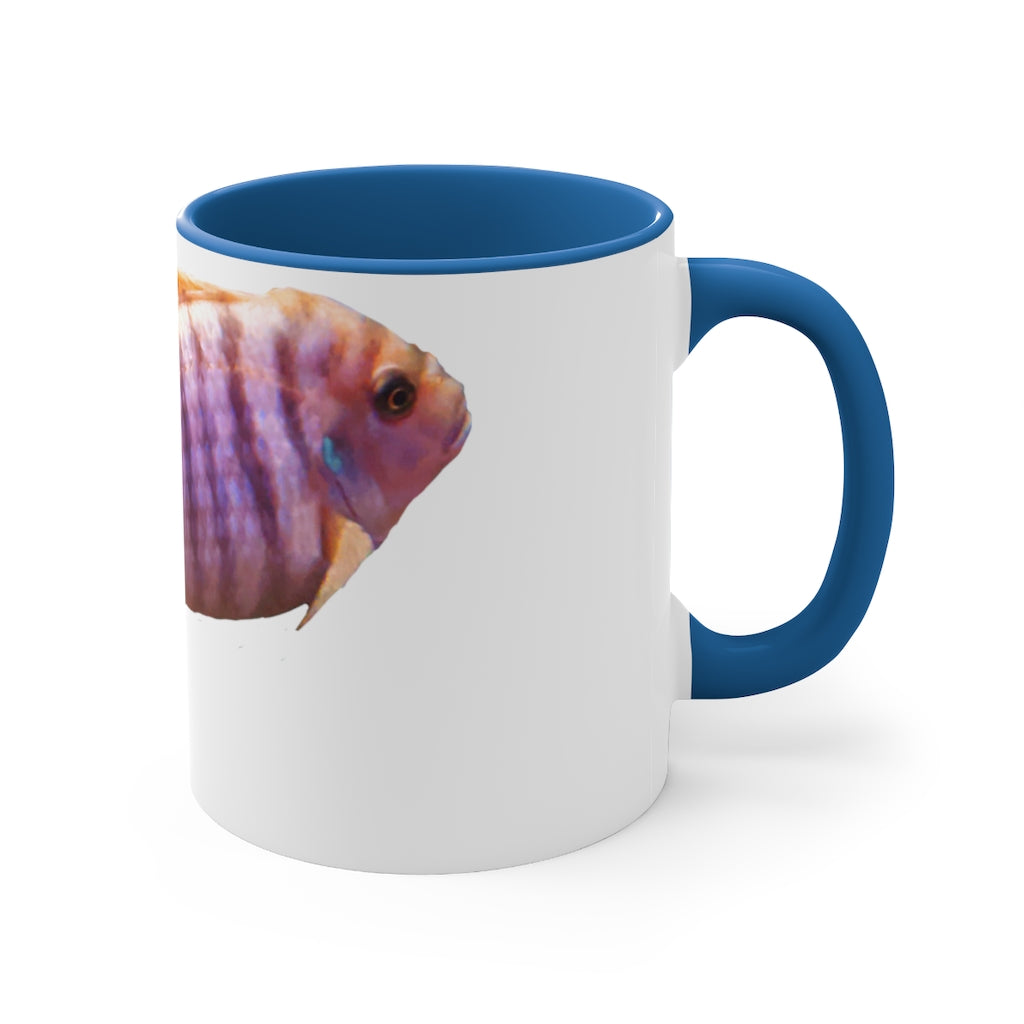 Purple Fish Accent Coffee Mug with a two-tone design featuring a vibrant purple interior and handle, perfect for coffee or tea.