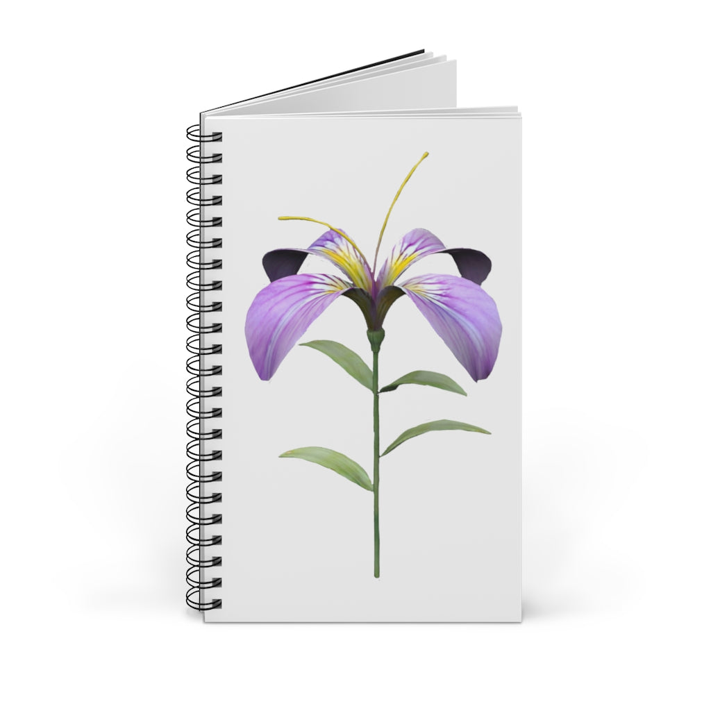 Purple Flower Spiral Journal with a vibrant floral design, featuring a durable cover and spiral binding.