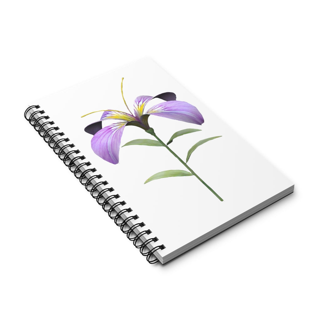 Purple Flower Spiral Journal with a vibrant floral design, featuring a durable cover and spiral binding.