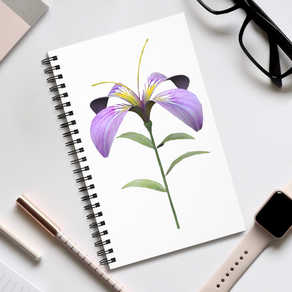 Purple Flower Spiral Journal with a vibrant floral design, featuring a durable cover and spiral binding.