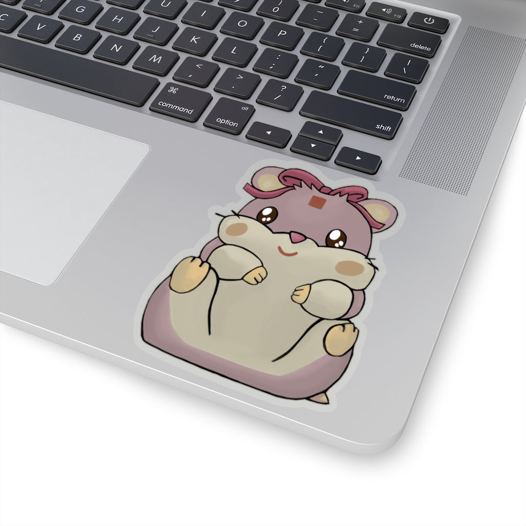 A collection of Purple Hamster Kiss-Cut Stickers showcasing various shapes and sizes, featuring a cute purple hamster design.