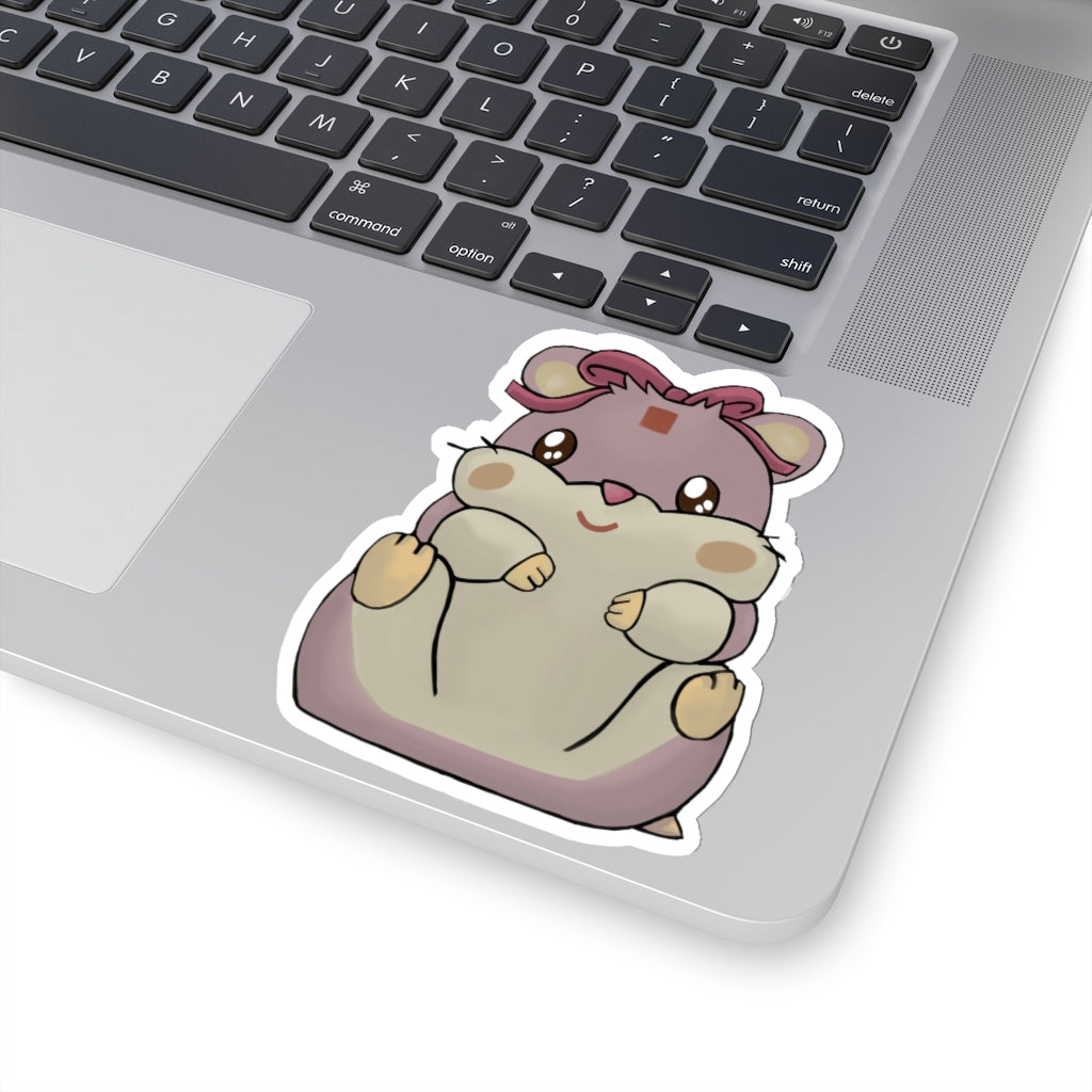 A collection of Purple Hamster Kiss-Cut Stickers showcasing various shapes and sizes, featuring a cute purple hamster design.