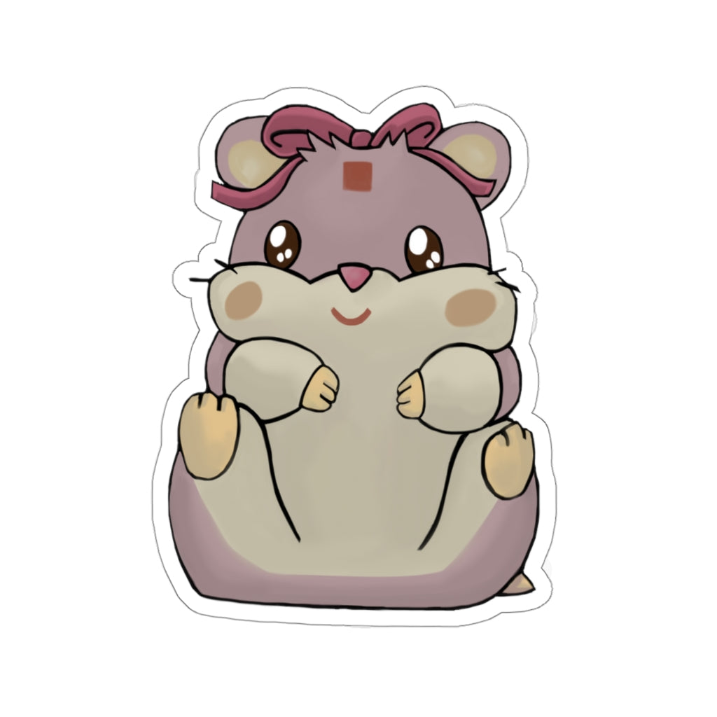 A collection of Purple Hamster Kiss-Cut Stickers showcasing various shapes and sizes, featuring a cute purple hamster design.