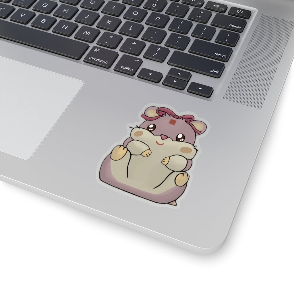 A collection of Purple Hamster Kiss-Cut Stickers showcasing various shapes and sizes, featuring a cute purple hamster design.