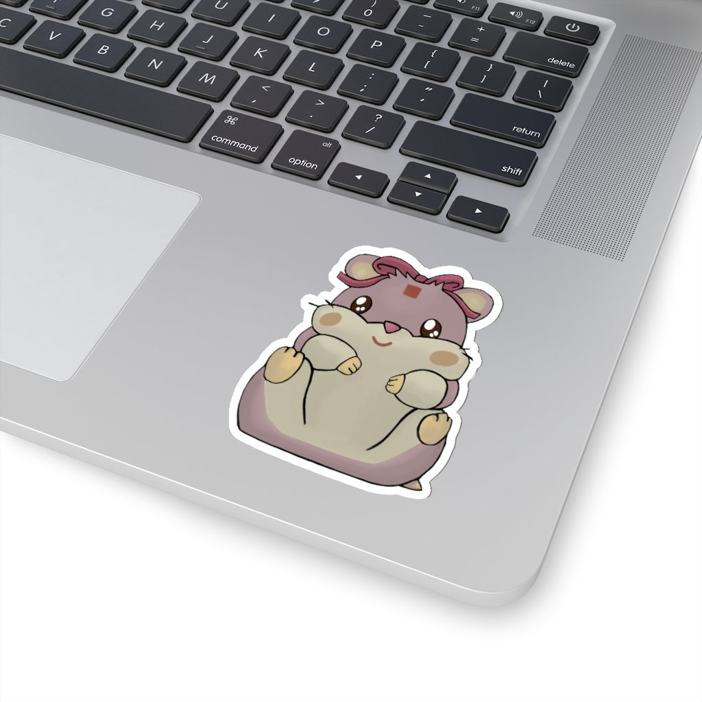 A collection of Purple Hamster Kiss-Cut Stickers showcasing various shapes and sizes, featuring a cute purple hamster design.