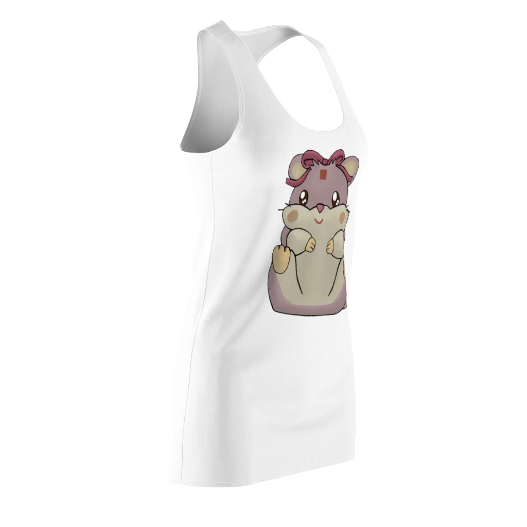 A stylish Purple Hamster Women's Cut & Sew Racerback Dress showcasing a vibrant purple color and sporty fit, perfect for casual outings.