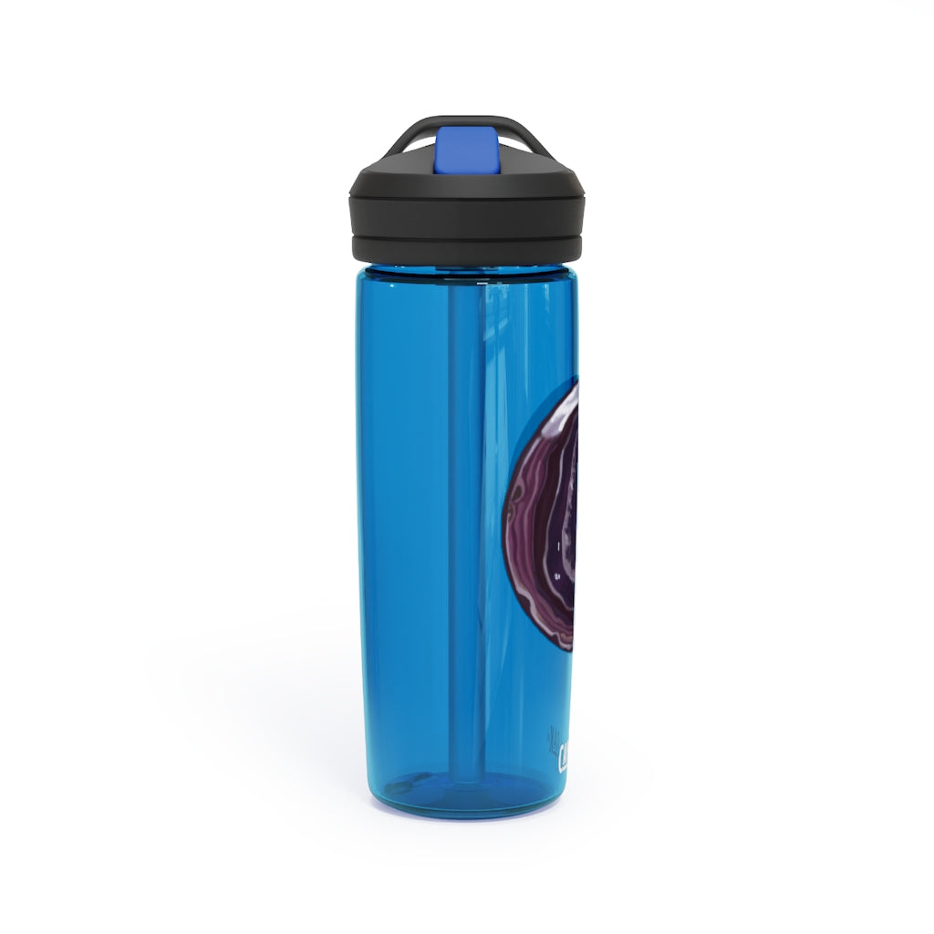 Purple Rock CamelBak Eddy® Water Bottle in 20oz and 25oz sizes, showcasing its durable design and spill-proof valve.