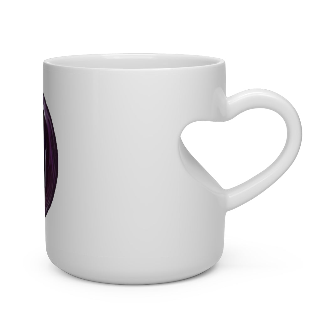 Purple Rock Heart Shape Mug with a heart-shaped handle, perfect for hot beverages.