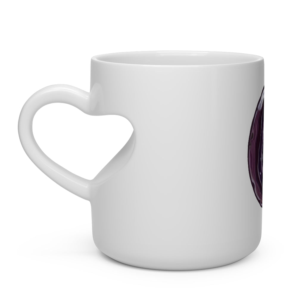 Purple Rock Heart Shape Mug with a heart-shaped handle, perfect for hot beverages.