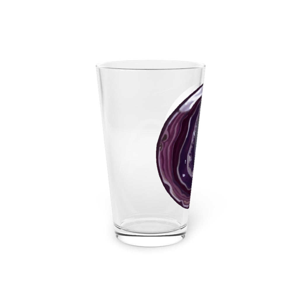 Purple Rock Pint Glass, 16oz, clear glass with a sleek design, perfect for personalized printing.