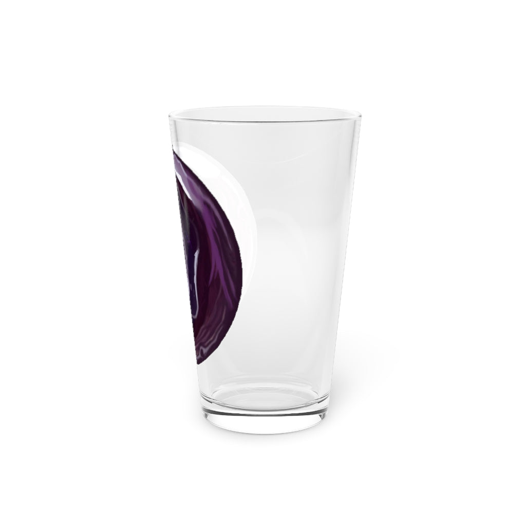 Purple Rock Pint Glass, 16oz, clear glass with a sleek design, perfect for personalized printing.