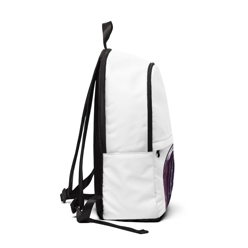 Purple Rock Unisex Fabric Backpack in vibrant purple color, featuring adjustable shoulder straps and a padded back panel for comfort.