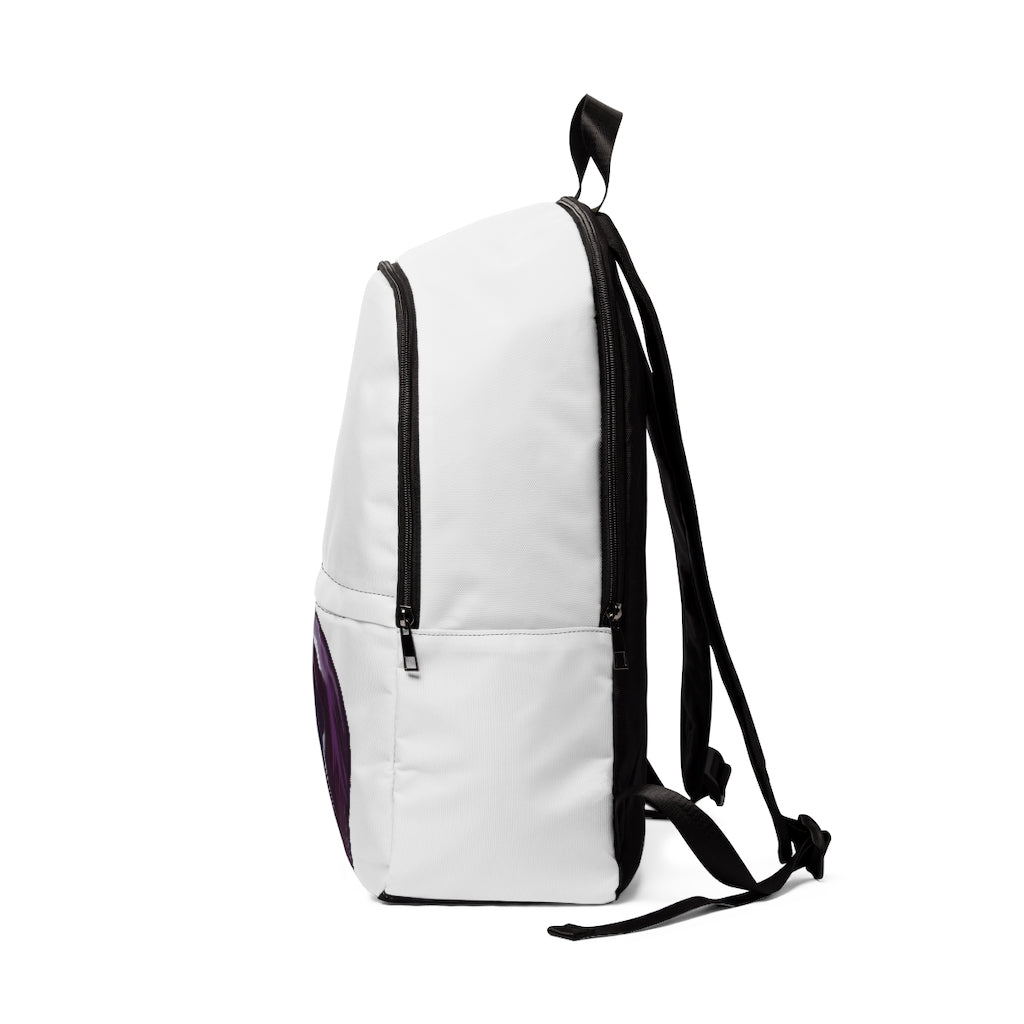 Purple Rock Unisex Fabric Backpack in vibrant purple color, featuring adjustable shoulder straps and a padded back panel for comfort.