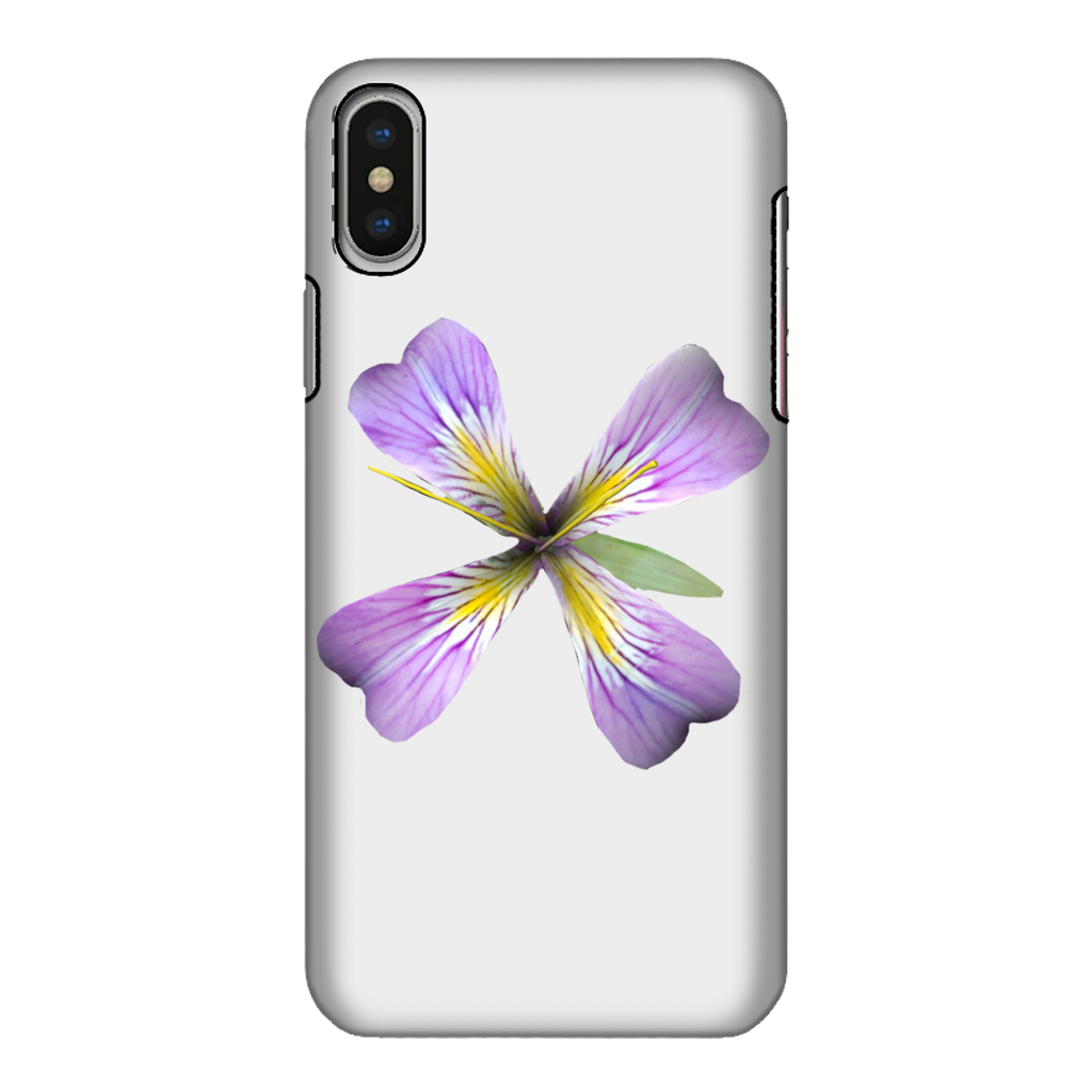 PurpleFlower3 Fully Printed Tough Phone Case showcasing vibrant floral design and dual-layer protection.