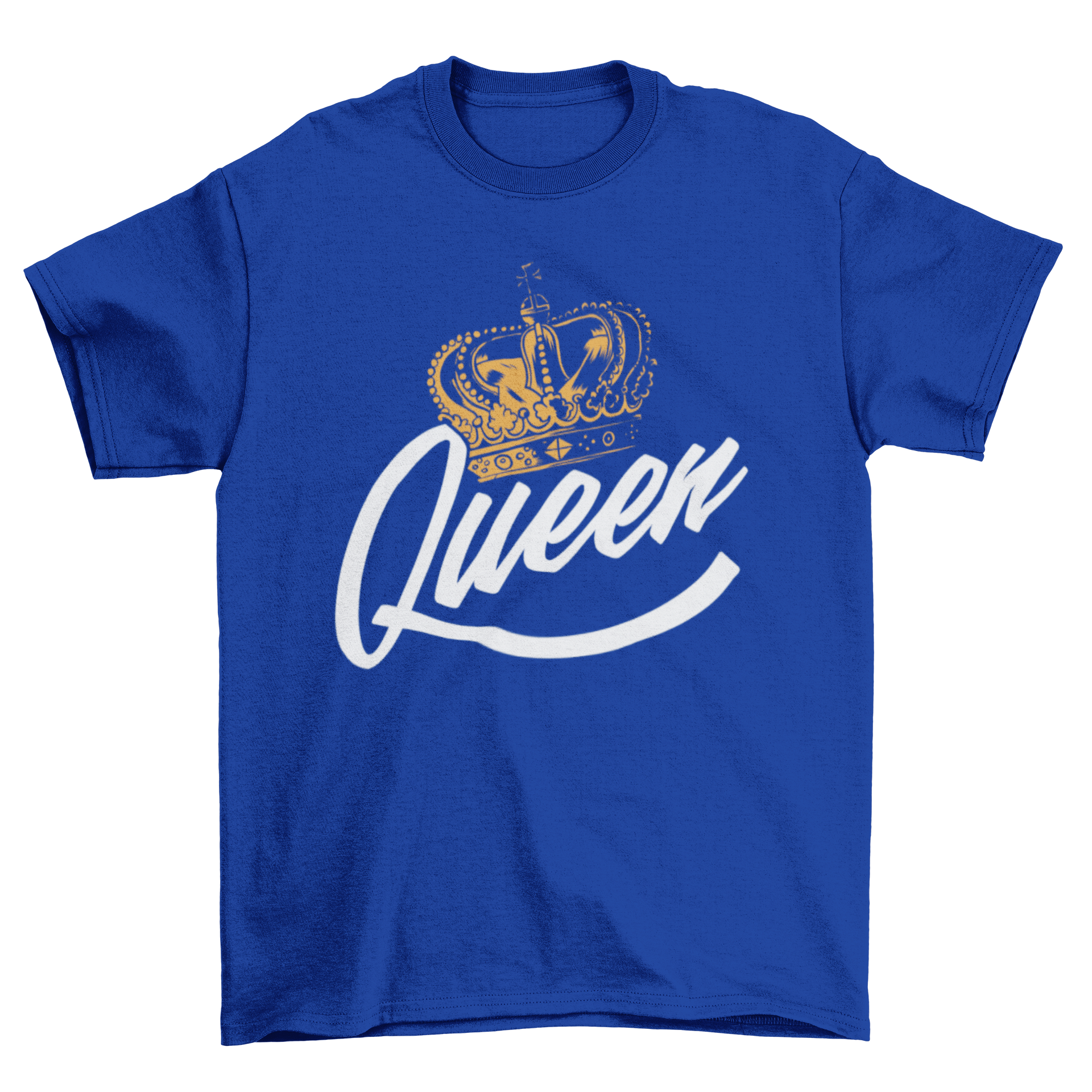 Queen Lettering T-shirt featuring elegant QUEEN text and a crown design on top.