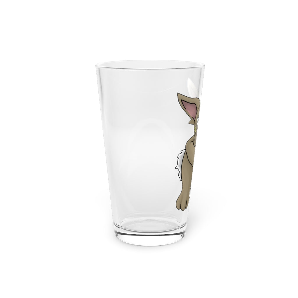 Rababab Pint Glass, 16oz, clear glass with custom design options, perfect for beverages.