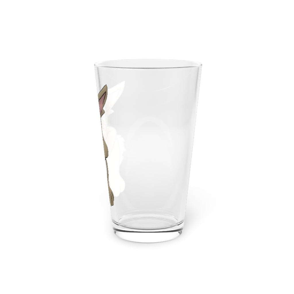 Rababab Pint Glass, 16oz, clear glass with custom design options, perfect for beverages.