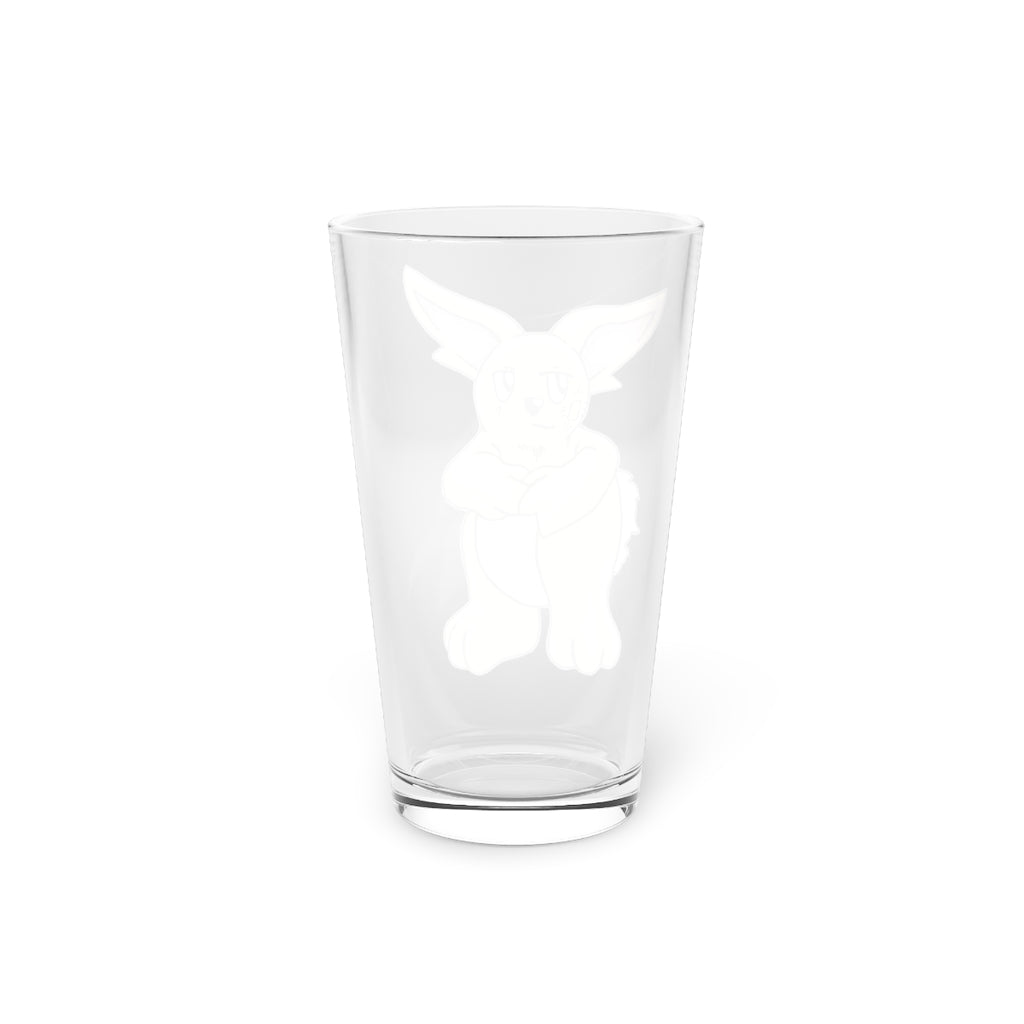 Rababab Pint Glass, 16oz, clear glass with custom design options, perfect for beverages.