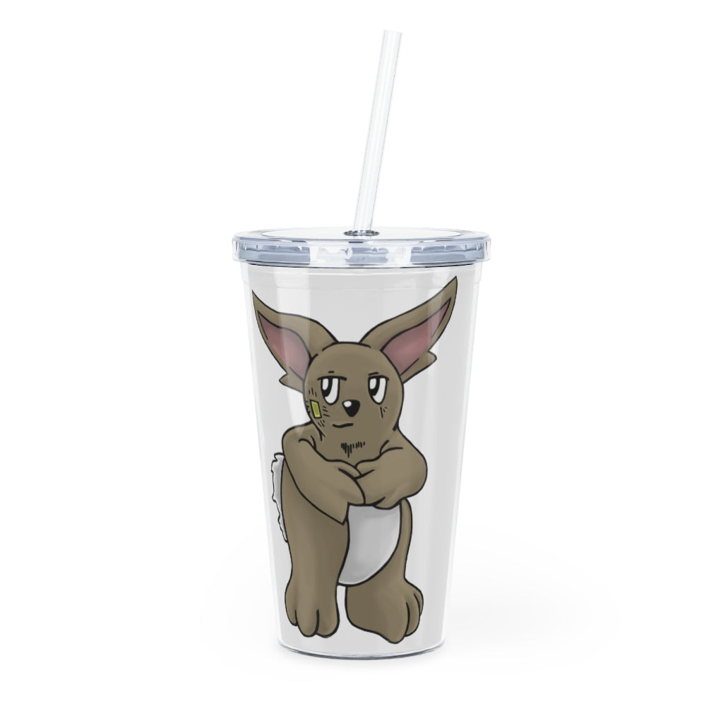 Rababab Plastic Tumbler with Straw, featuring a customizable design and double wall insulation, perfect for parties and gatherings.