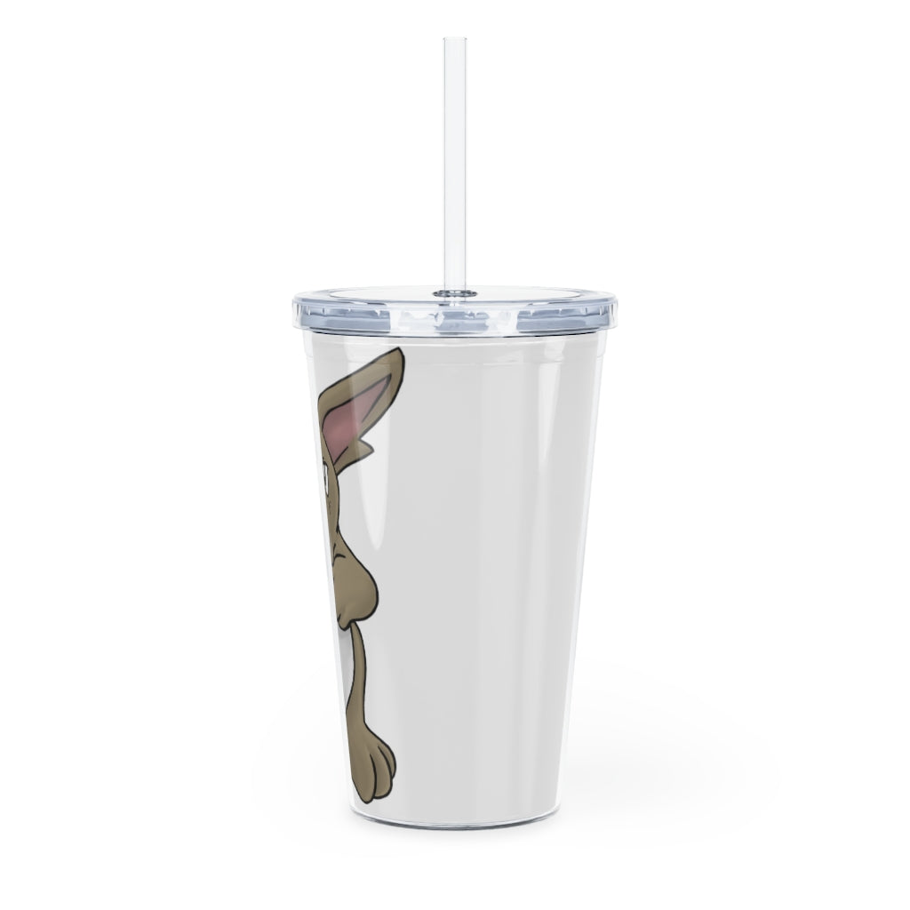 Rababab Plastic Tumbler with Straw, featuring a customizable design and double wall insulation, perfect for parties and gatherings.