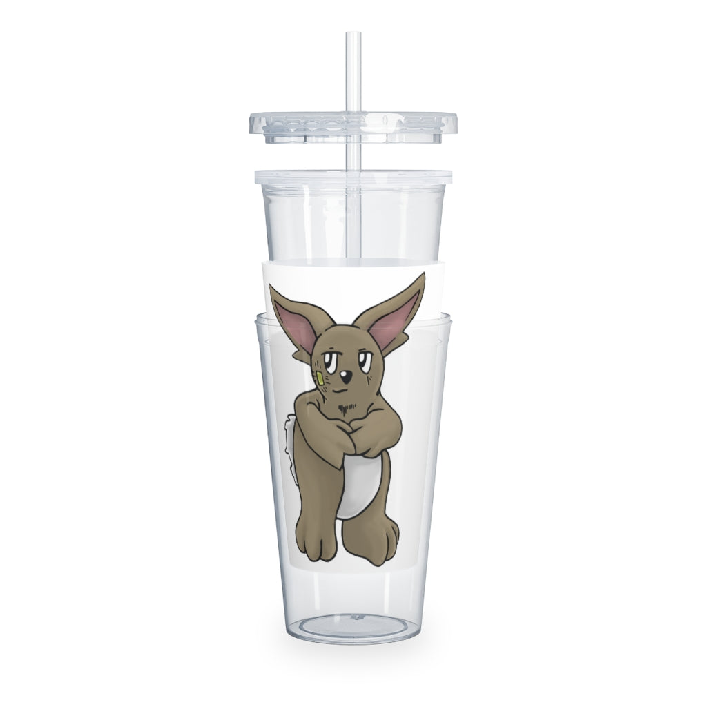 Rababab Plastic Tumbler with Straw, featuring a customizable design and double wall insulation, perfect for parties and gatherings.