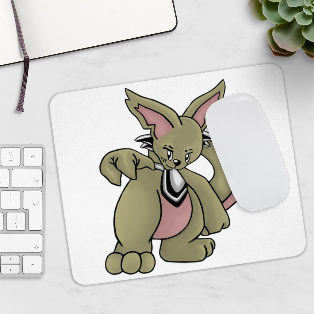 Rabababa Mouse Pad featuring a vibrant full print design on a smooth neoprene surface, ideal for enhancing desk aesthetics.