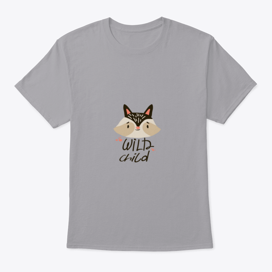 A detailed doodle vector illustration of a raccoon head with the inscription 'Wild Child', showcasing a playful and adventurous spirit.