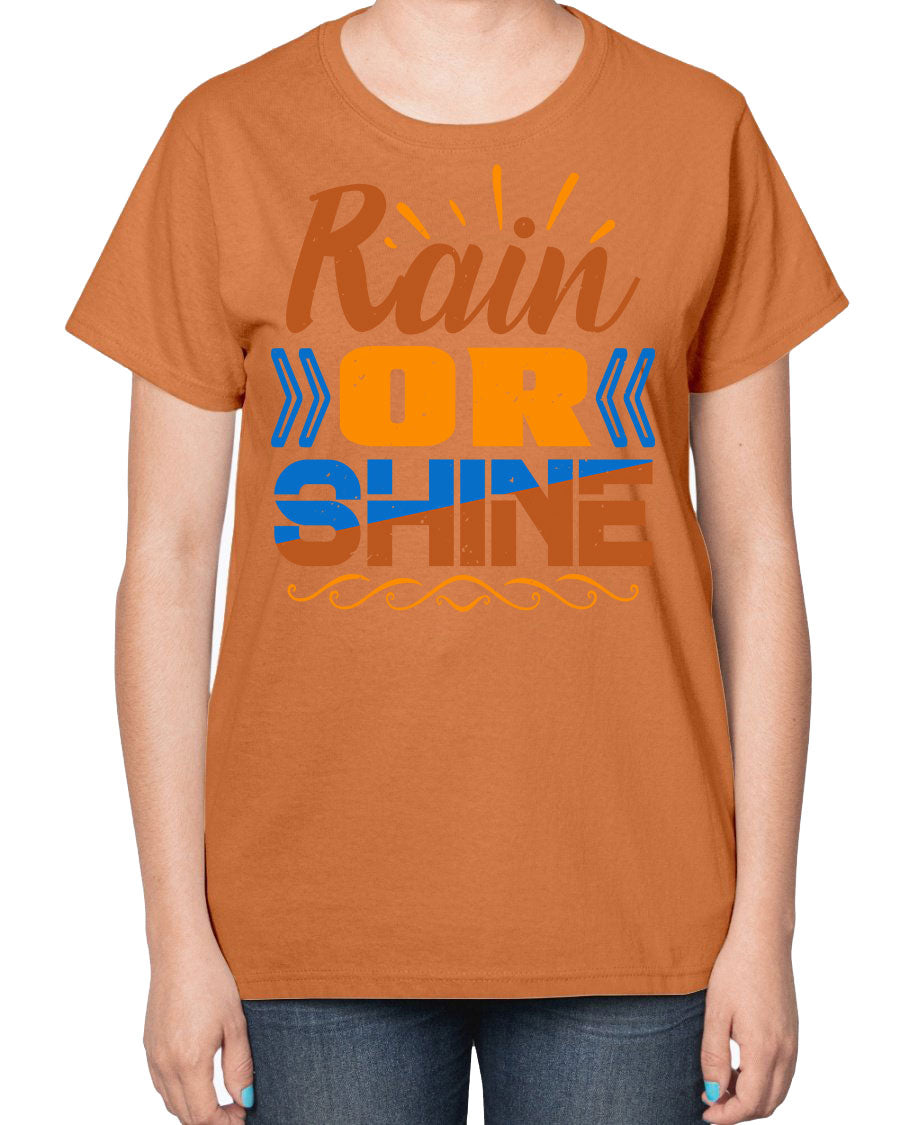 Rain or Shine-a Ladies T-Shirt featuring a contoured fit and feminine design, perfect for casual wear.