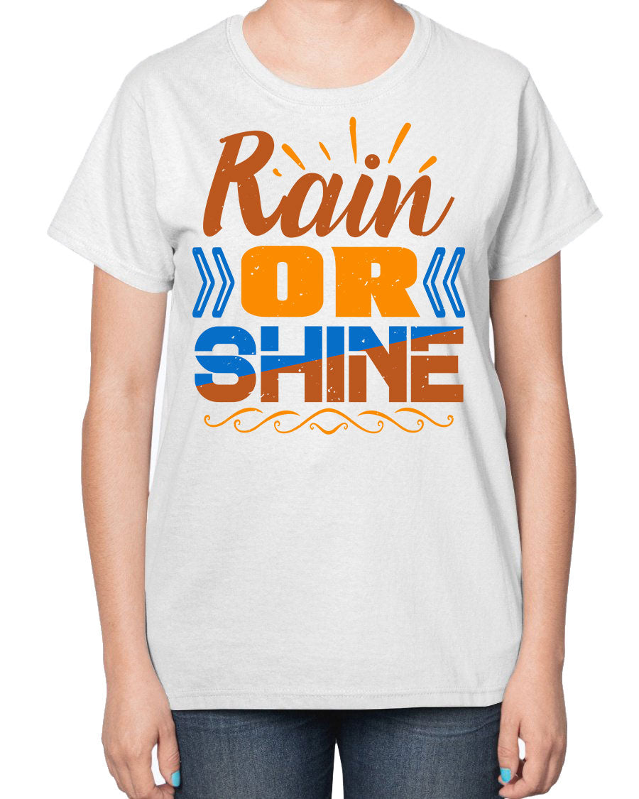 Rain or Shine-a Ladies T-Shirt featuring a contoured fit and feminine design, perfect for casual wear.